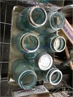 Blue quart canning jars