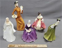 Group of 5 Royal Doulton Women Figurines