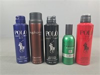 5 Pc Mens Body Sprays Polo, Calvin & Bigelow