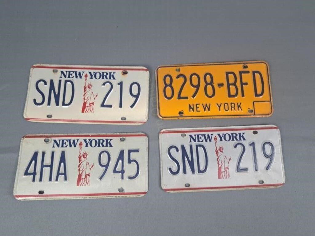 4 Pc New York License Plates