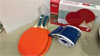 Tabletop ping pong game accessories.  Includes 4
