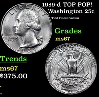 1989-d Washington Quarter TOP POP! 25c Graded ms67