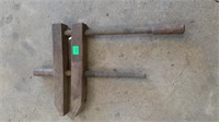 Antique 16" Wooden Boat Clamp Double Handle