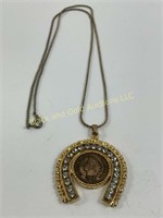 1901 Indian Head cent Horseshoe Necklace