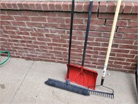 Yard Tools, Broom, Shovel, and Rake