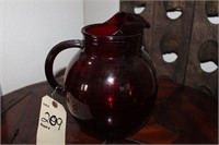 Gorgeous red glass pitcher