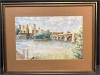 Original Watercolor Signed Selmer ‘62 SKyline &