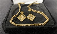 14KT Gold Bracelet and Earrings