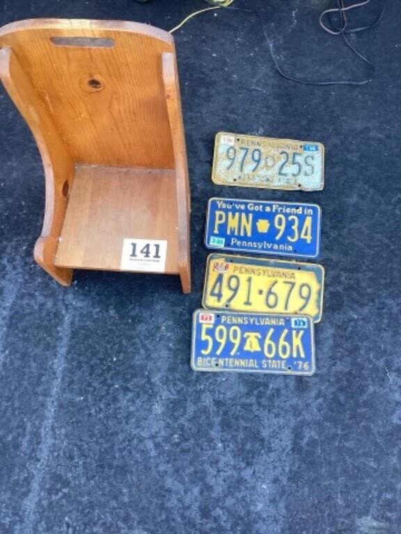 Child seat, and license plates