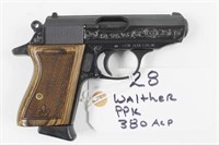 WALTHER PISTOL - 1 MAGAZINE, ENGRAVED, GOOD