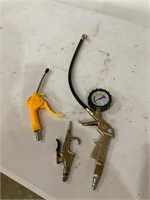 In-line air gauge and blow guns.