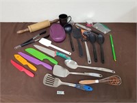 Kitchen lot of serving utensils