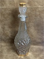 Vintage Glass Decanter with Gold Accents