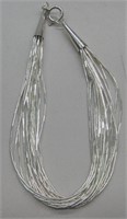 15 Strand Liquid Sterling Silver Bracelet