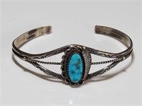 NA Sterling Silver Turquoise Cuff Bracelet