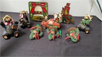 Bear cactus Christmas figurines