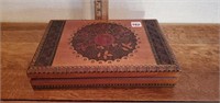 Carved wood box