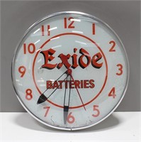 EXIDE BATTERIES LIGHT UP WALL CLOCK