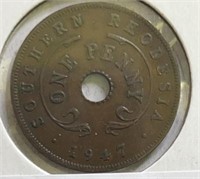 1947 Southern Rhodesia Penny