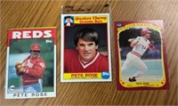 3 Misc Pete Rose MLB Cincinnati Reds Lot