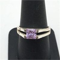 Sterling Silver Purple Stone Ring