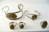 Sterling Silver Bracelets and Rings Set