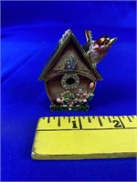 Bejeweled enameled pewter trinket box