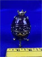 Bejeweled enameled pewter trinket box