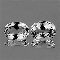 NATURAL BRILLIANT FIRE LUSTER WHITE TOPAZ PAIR - F