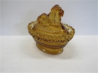 Imperial Glass Lion on Basket