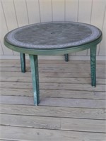 F1) Outdoor Plastic Table, Hole for Umbrella