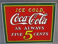 Coca Cola Porcelain Enameled Advertising Sign