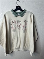 Vintage Hummingbird Collared Sweatshirt