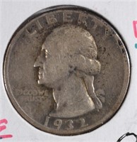 1932-D WASHINGTON QUARTER, FINE -KEY COIN