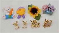 Estate Jewelry - Avon Easter Rabbits Pins & Earrin
