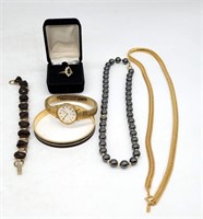 Estate Jewelry - MonetM Bracelet, Necklace, Timex