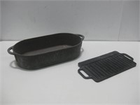 Cast Iron Pot W/Griddle Largest 9.75"x 20.25"x 4"