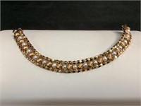 14K Gold & Pearl Hand Crafted Bracelet,24.6 Grams