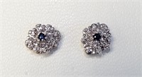 $1800 10K  Diamond(0.2ct) Sapphire(0.06ct) Earring