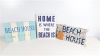 (3) Home Decor Beach Signs