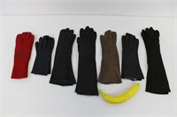 Ladies Vintage Leather & Winter Gloves