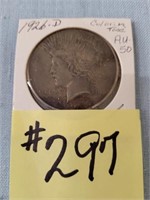 1926D Peace Silver Dollar - AU-50 Toned