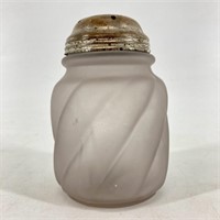 Frosted Glass Swirl Ribbed Sugar Shaker