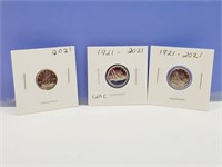 Three Different 2021 Bluenose Commemorative Dimes