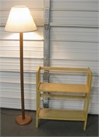 Small Bookcase & Wood Floor Lamp