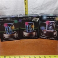 LED LIGHTED STAND W/ CUBE LOT OF 3