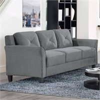 B3742 Hartford Dark Gray Sofa with Rolled Arm