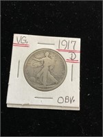 1917 D WALKING LIBERTY HALF DOLLAR