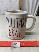 Rae Dunn Coffee Mug "Military Brat"