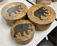 3 Home Decor Bear Boxes